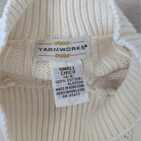 Vintage 90s YarnWorks 100% cotton chunky knit high neck sweater - Picture 6 of 6
